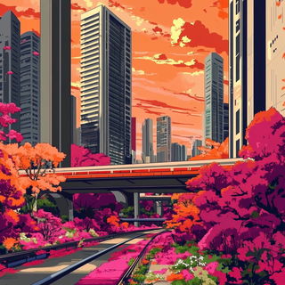 Glimmerwild style, Midjourney V6.1: megacity with futuristic bioarchitecture