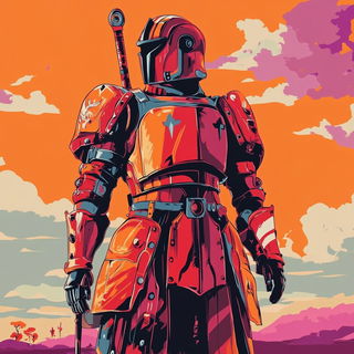 Glimmerwild style, Midjourney V6.1: concept art character design of retropunk steam knight