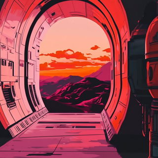 Glimmerwild style, Midjourney V6.1: cinematic shot from sci-fi movie