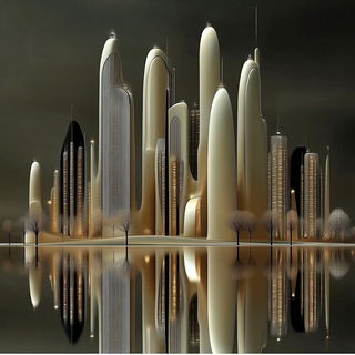 Baroque Terra Tableau style, Midjourney V6.1: megacity with futuristic bioarchitecture