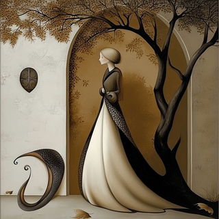 Baroque Terra Tableau style, Midjourney V6.1: retro fairy-tale illustration