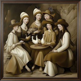 Baroque Terra Tableau style, Midjourney V6.1: classical 18th-century oil painting