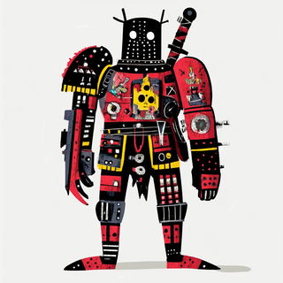 Mammoth Weft style, Midjourney V6.1: concept art character design of retropunk steam knight