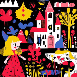 Mammoth Weft style, Midjourney V6.1: retro fairy-tale illustration