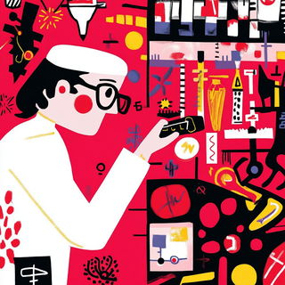 Mammoth Weft style, Midjourney V6.1: editorial illustration for popular scientific magazine cover