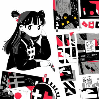 Mammoth Weft style, Midjourney V6.1: black-and-white manga comic strip