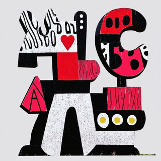 Mammoth Weft style, Midjourney V6.1: typographic composition with large letters