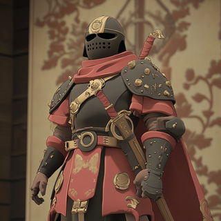 Tropicaravel style, Midjourney V6.1: concept art character design of retropunk steam knight
