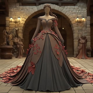 Tropicaravel style, Midjourney V6.1: haute-couture fashion outfit