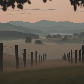 Tropicaravel style, Midjourney V6.1: realistic landscape photograph of quiet dawn