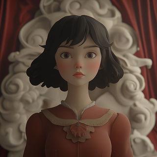 Tropicaravel style, Midjourney V6.1: photographic portrait of female protagonist