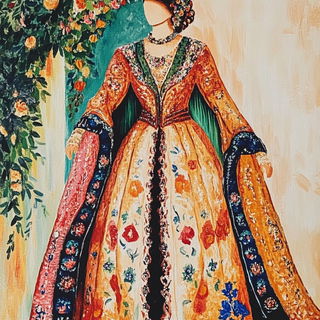 Panelmation style, Midjourney V6.1: haute-couture fashion outfit
