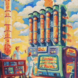 Panelmation style, Midjourney V6.1: editorial illustration for popular scientific magazine cover