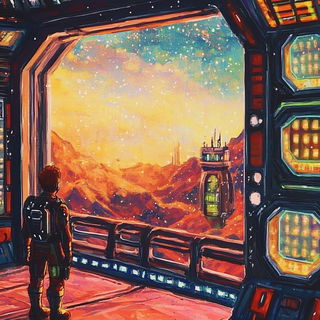 Panelmation style, Midjourney V6.1: cinematic shot from sci-fi movie