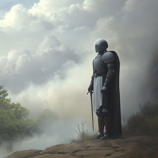 Drip Vanguard style, Midjourney V6.1: concept art character design of retropunk steam knight