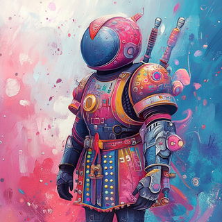 Inkframe Aviary style, Midjourney V6.1: concept art character design of retropunk steam knight
