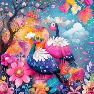 Inkframe Aviary style, Midjourney V6.1: traditional folk art
