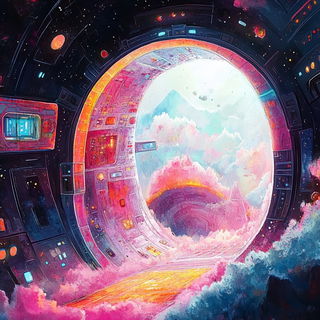 Inkframe Aviary style, Midjourney V6.1: cinematic shot from sci-fi movie