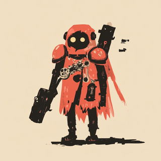 Flamepaint style, Midjourney V6.1: concept art character design of retropunk steam knight