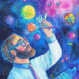 Panelgrim style, Midjourney V6.1: editorial illustration for popular scientific magazine cover