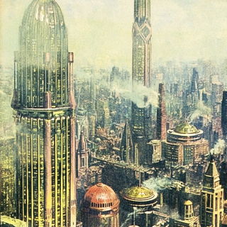 Painted Escarpmentia style, Midjourney V6.1: megacity with futuristic bioarchitecture