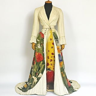 Painted Escarpmentia style, Midjourney V6.1: haute-couture fashion outfit