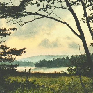 Painted Escarpmentia style, Midjourney V6.1: realistic landscape photograph of quiet dawn