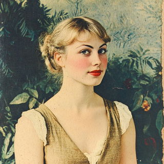 Painted Escarpmentia style, Midjourney V6.1: photographic portrait of female protagonist