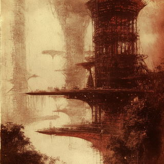 Prismspill style, Midjourney V6.1: megacity with futuristic bioarchitecture