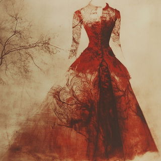 Prismspill style, Midjourney V6.1: haute-couture fashion outfit