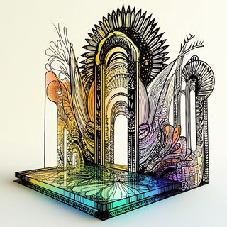 Caleidoballet style, Midjourney V6.1: abstract 3D render