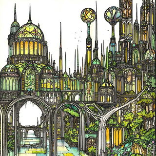 Caleidoballet style, Midjourney V6.1: megacity with futuristic bioarchitecture