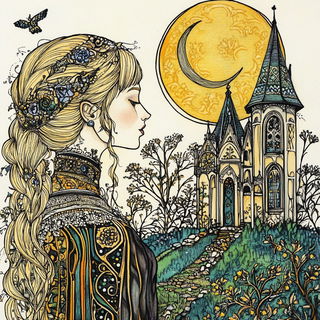 Caleidoballet style, Midjourney V6.1: retro fairy-tale illustration