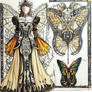 Caleidoballet style, Midjourney V6.1: haute-couture fashion outfit