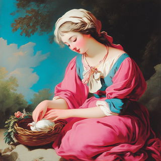 Fluxenamel style, Midjourney V6.1: classical 18th-century oil painting