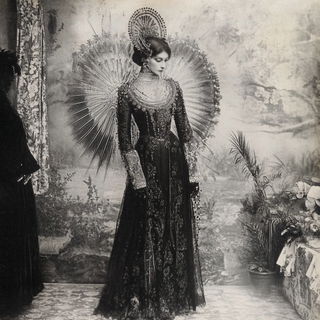 Phytomorph style, Midjourney V6.1: haute-couture fashion outfit