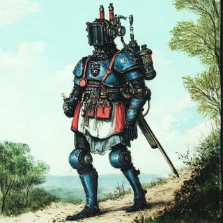 Prismroot Cathedral style, Midjourney V6.1: concept art character design of retropunk steam knight