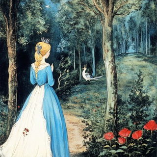 Prismroot Cathedral style, Midjourney V6.1: retro fairy-tale illustration