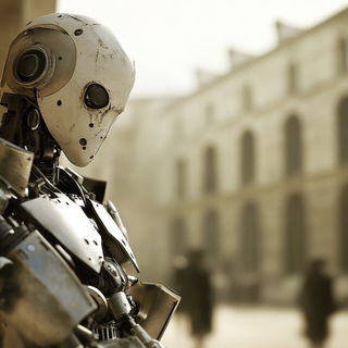 Cutout Sun Census style, Midjourney V6.1: concept art character design of retropunk steam knight