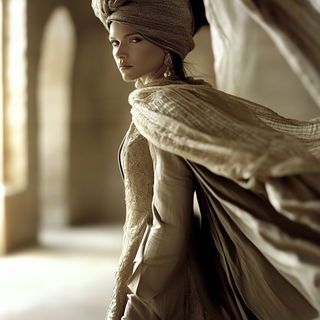 Cutout Sun Census style, Midjourney V6.1: haute-couture fashion outfit