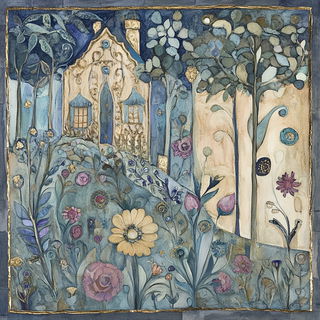 Herbarium Solis style, Midjourney V6.1: traditional folk art