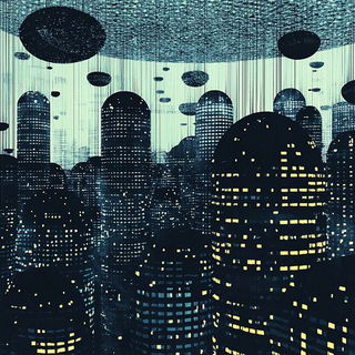 Occluded Front style, Midjourney V6.1: megacity with futuristic bioarchitecture