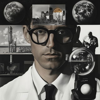 Chromacontour style, Midjourney V6.1: editorial illustration for popular scientific magazine cover
