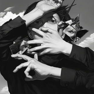 Chromacontour style, Midjourney V6.1: black-and-white manga comic strip