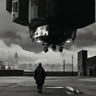 Chromacontour style, Midjourney V6.1: cinematic shot from sci-fi movie