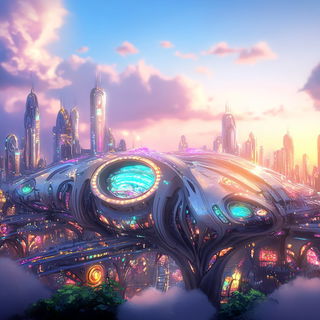 Tungstenway style, Midjourney V6.1: megacity with futuristic bioarchitecture