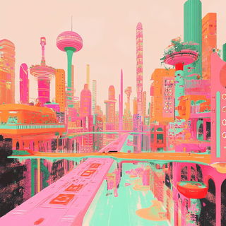 Gold Under the Waterline style, Midjourney V6.1: megacity with futuristic bioarchitecture