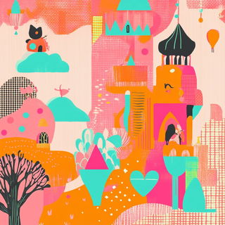 Gold Under the Waterline style, Midjourney V6.1: retro fairy-tale illustration