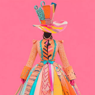 Gold Under the Waterline style, Midjourney V6.1: haute-couture fashion outfit