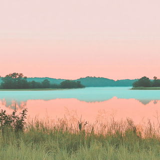 Gold Under the Waterline style, Midjourney V6.1: realistic landscape photograph of quiet dawn